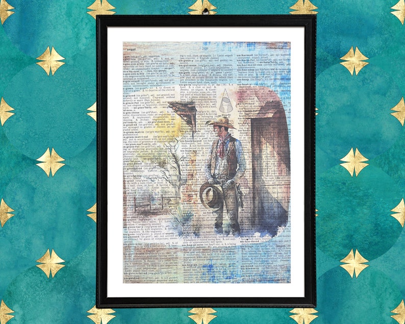 Dictionary Prints Cowboy Themed Cowboy Dictionary Home Decor Etsy
