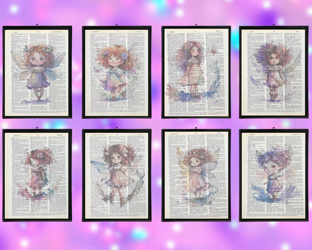 Fairy Dictionary Prints Fairy Art Prints Nursery Decor Gift for New Mom