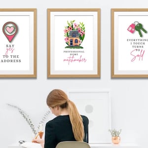Real Estate Posters, Real Estate Quotes, 3pc Set Printable Wall Art, Realtor Office Decor, Real Estate Agent Quotes, Instant Download