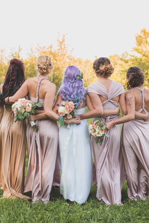 rose multiway bridesmaid dress