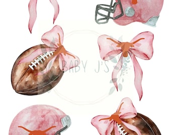 Texas Longhorns Pink Bow Football PNG