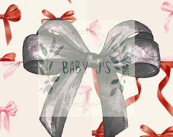 Valentines Coquette Bows PNG Digital Download