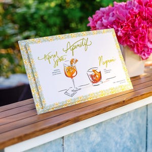 Menu Cocktail Illustrato Personalizzato, Menu Cocktail per Nozze, Menu Nozze di Classe, Menu Nozze su Misura, Menu Nozze di Classe, Nozze Belle Arti