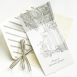 Invitación de boda personalizada ilustrada, invitación de boda a medida, invitación de boda personalizada, invitaciones atemporales, boceto de lugar de celebración de bodas personalizado