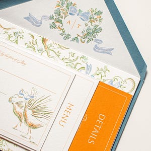 Invitación de boda personalizada, invitación de boda atemporal, invitación de boda clásica, invitaciones ilustradas personalizadas, invitación de boda a medida,