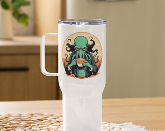 Sans café, il n'y a que le chaos Cthulhu Mug de voyage avec anse