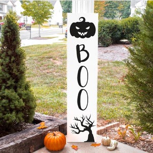 Boo Porch Sign | Halloween Front Porch Sign | Halloween Porch Leaner | Halloween Welcome Porch Sign