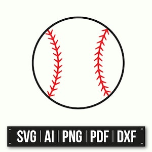 Minimalistische Baseball Clipart | Sofortdownload | Rot-Weiß-Design | Baseball SVG | Sportliche Illustrationen | Bastelbedarf | DIY-Projekte