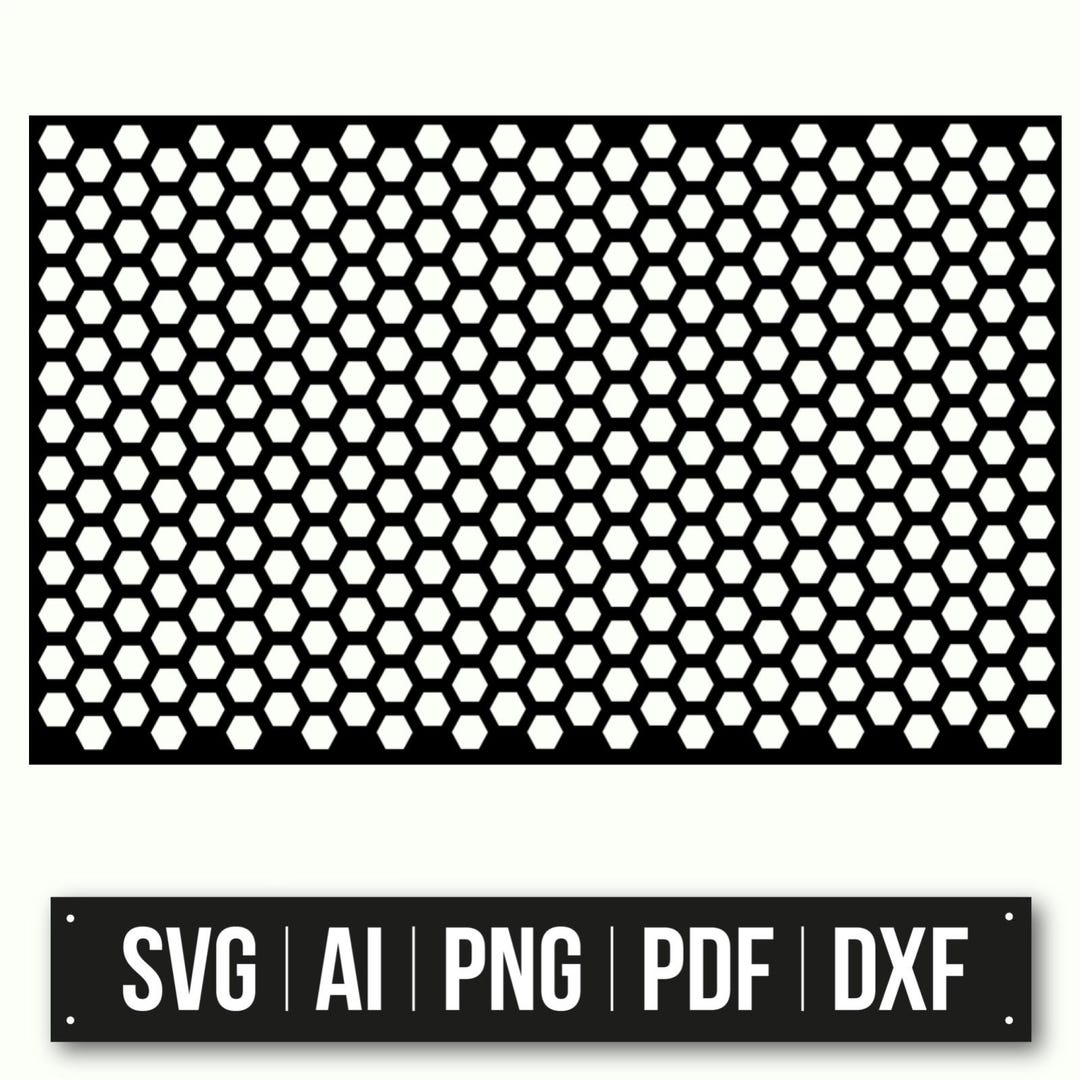 Hexagon Pattern | Honeycomb SVG | Geometric Design | Laser Cut Template ...