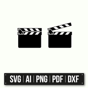 Movie Clapperboard Icon Set | Instant Download | Black And White Cinema Clipart | Film Industry Design | Vector Graphics | Creative Project