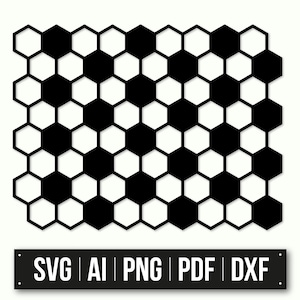 Honingraatpatroon | Zeshoek ontwerp SVG | Geometrische sjabloon | Direct downloaden | Lasergesneden bestand | Knutselsjabloon | Woondecoraties