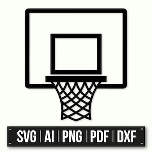 Basketballkorb SVG | Sofortdownload | Basketball Netz Clipart | Sport Silhouette | Basketball-Schnitt-Datei