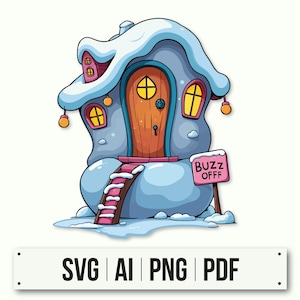 Christmas Whoville Candy House | Grinch SVG | Instant Download | Welcome to Whoville | Funny Holiday Decor | Digital Cutout Pattern