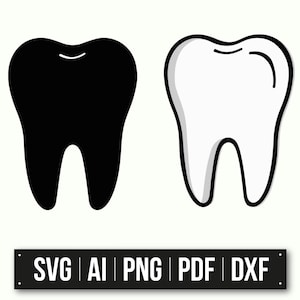 Clipart z projektem zęba | Grafika dentystyczna SVG | Logo zęba PNG | Ilustracja dentysty | Sylwetka zęba | Natychmiastowe pobranie