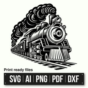 Rain SVG Locomotive Clipart for Cricut and Laser | Vintage Railway Cut File for Wall Art, T-Shirts, Sublimation & Crafts | Instant Download