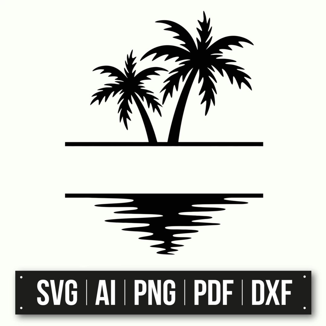 Minimalist Palm Tree Design | Tropical Clipart | Palm Tree Silhouette ...