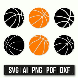 Basket-ball SVG | Téléchargement instantané | Clipart basket-ball | Fichiers de coupe de basket-ball | Fichiers Cricut | Camée Silhouette | Contour de basket-ball