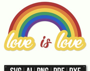 Liefde is liefde | Regenboogontwerp | LGBTQ+-ondersteuning | Direct downloaden | Pride Art | Liefde is liefde Svg | LGBTQ-cadeaus | Trots maand Svg