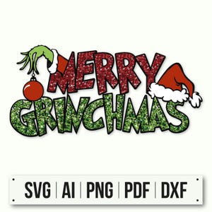 Sequin Hand Grinch Svg | Instant Download | Glitter Grinch | Grinch Face Svg | Grinch Face Silhouette |  Grinch Hand | Trendy Christmas