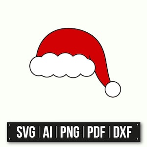 Santa Hat Clipart | Christmas Hat SVG | Festive Season Graphics | Santa Hat Cut File | Holiday Design File | Instant Download