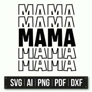 Mama Typography Design | Instant Download | Mama SVG | Mother&#39;s Day Gift | Mama Cut File | Retro Mama Art | Mama Sublimation
