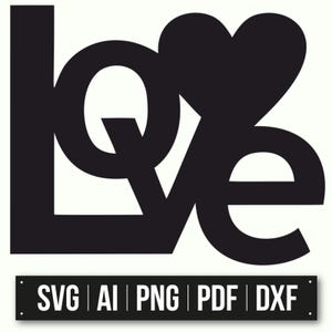 Liebe SVG | Herz Design | Romantisches Dekor | Valentinstag | Hochzeitsdekoration | Liebe Typografie SVG | Sofortdownload