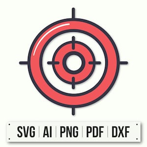 Target SVG and PNG Files Clipart | Instant Download | Archery Target Board Digital Design | Shooting Range Printable Target
