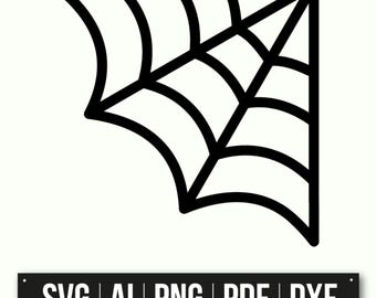 Spider Web Corner Design | Instant Download | Halloween Decor SVG | Spider Web Cut File | DIY Craft Template | Printable Art