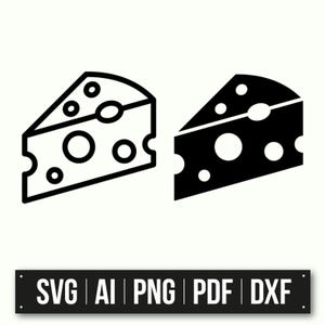 Cheese Icon SVG Bundle | Cheese Clipart | Cheese Silhouette | Cheese Vector | Kitchen Decor | Cheese Lover Gift | Instant Download