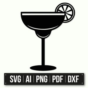 Margarita Glass SVG | Cocktail Glass Illustration | Instant Download | Citrus Drink Design | Printable Bar Decor | SVG Files For Cricut