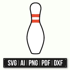 Minimalist Bowling Pin Clipart | Instant Download | Bowling SVG | Bowling Cut File | Bowling Party Decor | Bowling Vector Art