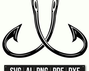 crossed fishing hooks svg Crossed Fishing Hooks Clipart | Fishing Hook SVG | Instant Download | Fish  Hook Design | Fisherman Gift | Nautical Theme Decor