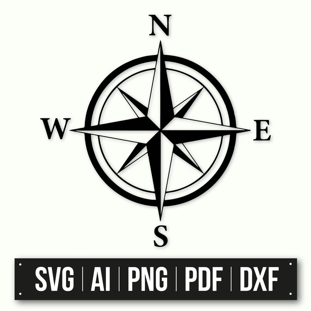 Compass Rose SVG | Nautical Compass Cut File | Instant Download ...