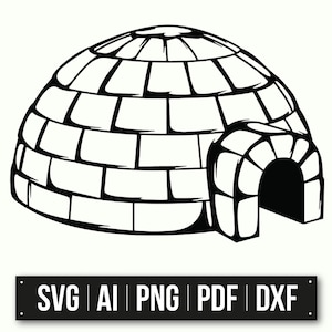 Igloo Clipart | Vector Igloo Design | Winter Theme SVG | Arctic House Illustration | Igloo Silhouette | Igloo Cut File | Kids Room Art