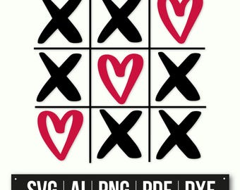 Tic Tac Toe Heart Design | Minimalist Art | Valentine's Day SVG | Romantic Gift | Love Theme | Instant Download | DIY Projects