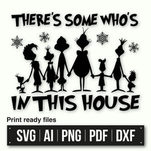 Famiglia di Whoville /Download immediato /Grinch Face Svg / Grinch Face Silhouette / Grinch Face Svg / Grinch Face Silhouette / Arte natalizia