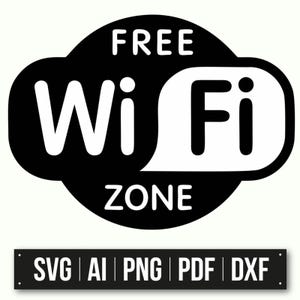 Free WiFi Zone Sign | Instant Download | WiFi Symbol SVG | Printable WiFi Sign | Home Office Decor | Cafe WiFi Sign | Business Signage