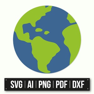Ilustración minimalista de la Tierra / Imágenes prediseñadas de globo terráqueo / Arte vectorial / Arte ecológico / Decoración geográfica / Arte de mapas del mundo / Ilustración educativa