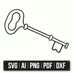 Antike Schlüssel SVG | Vintage Schlüssel Clipart | Schlüssel Silhouette Datei | Sofortdownload | Schlüssel- Vektor-Design | Schloss und Schlüssel SVG | Laser Cut Schlüsseldatei