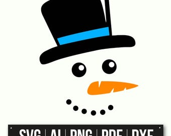 Clipart minimalista del pupazzo di neve / Decorazione invernale / SVG di Natale / Design del viso del pupazzo di neve / Illustrazione vettoriale delle vacanze / Download immediato