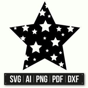 Star Design Filled With Smaller Stars | Instant Download | Star SVG | Cutting File For Cricut | DIY Projects | Home Decor