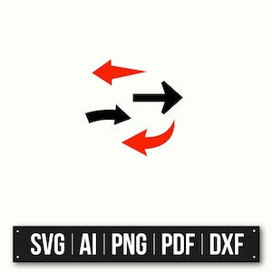 Black And Red Arrow Vector Design | Instant Download | Direction Arrow SVG | Arrow Clipart | Graphic Design Elements