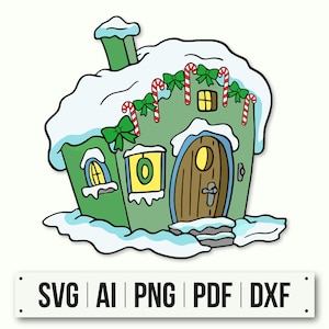 Whoville Candy Cane House | Instant Download | Grinch SVG | Welcome to Whoville Door Sign | Funny Holiday Decor | Digital Christmas Vecor