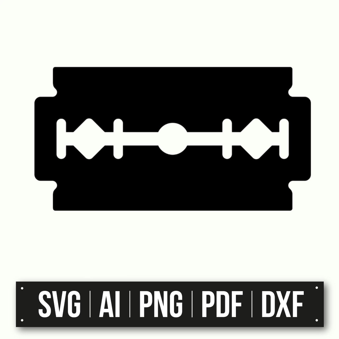 Half Razorblade Vector Razor Blade Vector Art | Instant Download | SVG Cut File | DIY Stencil ...