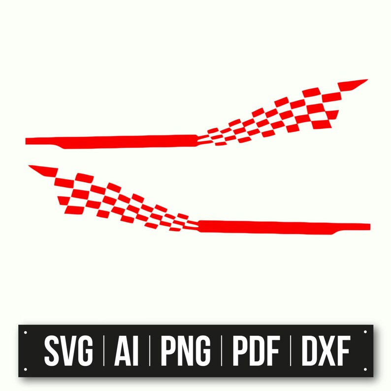 Racing Stripe Decal | Checkered Flag Design | Car Vinyl Sticker ...