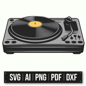 Vintage Schallplattenspieler Illustration | Retro-Design | Musik Grafik-Kunst |  Musik Raum Dekor | Melophile Geschenk