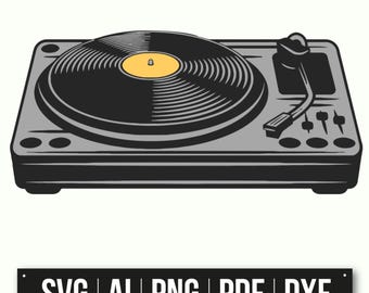 Vintage Schallplattenspieler Illustration | Retro-Design | Musik Grafik-Kunst |  Musik Raum Dekor | Melophile Geschenk