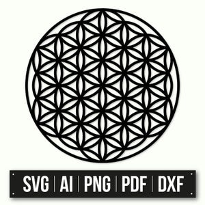 Flower Of Life Geometric Pattern | Mandala Design | Laser Cut SVG | Instant Download | Vector File For Décor And Crafting