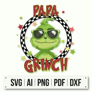 Papa Grinch/ Famiglia Grinch SVG/ Grinch SVG/ Squadra Grinch SVG/ Papa Mama Little Grinch/ Grinch di Natale/ Faccia da Crinch SVG