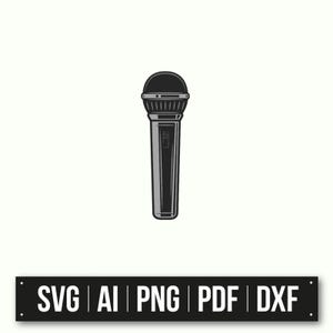 Microphone Vector Illustration | Music Design | Studio Decor | Instant Download |  Gift For Musician